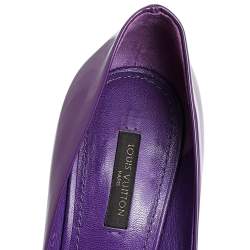 Pre Owned Louis Vuitton Purple Patent Riviera Pumps Size 39.5