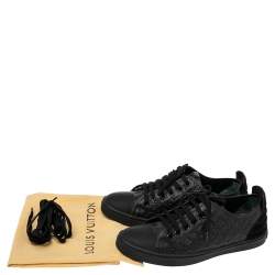 مملوكة مسبقًا Louis Vuitton Black Monogram Empreinte Leather and Suede Low Top Sneakers Size 38