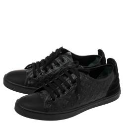 مملوكة مسبقًا Louis Vuitton Black Monogram Empreinte Leather and Suede Low Top Sneakers Size 38