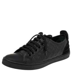 مملوكة مسبقًا Louis Vuitton Black Monogram Empreinte Leather and Suede Low Top Sneakers Size 38