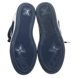 Louis Vuitton Blue Patent Leather, Suede And Mesh Cliff Top Sneakers Size 37