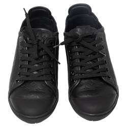 مملوكة مسبقًا حذاء رياضي لوي فيتون توكان جلد أسود مونوغرامي مقاس 39