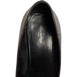 Pre Owned Louis Vuitton Brown Monogram Canvas And Patent Leather Trim Fetish Pointed Toe Pumps Size 41