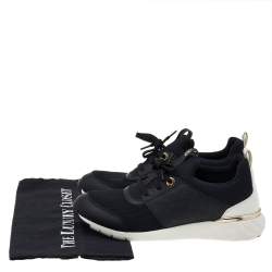 Pre Owned Louis Vuitton Black/White Monogram Leather, Fabric, And Mesh Aftergame Low-Top Sneakers Size 39