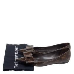 Pre Owned Louis Vuitton Monogram Canvas Louise Bow Pointed Flats Size 39