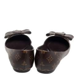 Pre Owned Louis Vuitton Monogram Canvas Louise Bow Pointed Flats Size 39