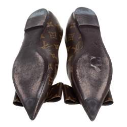 Pre Owned Louis Vuitton Monogram Canvas Louise Bow Pointed Flats Size 39