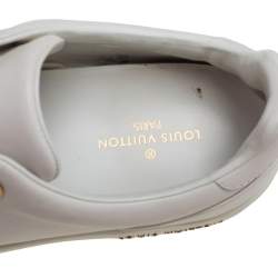 Pre Owned Louis Vuitton White Leather Frontrow Logo Embellished Lace Up Sneakers Size 37.5