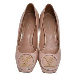 Louis Vuitton Beige Leather Madeleine Square Toe Pumps Size 36