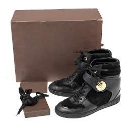 Louis Vuitton Black Epi Leather And Suede Postmark Sneakers 37.5