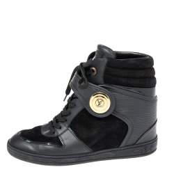 Louis Vuitton Black Epi Leather And Suede Postmark Sneakers 37.5