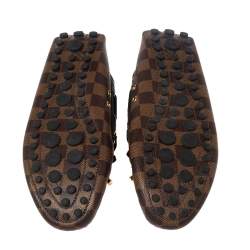 Pre Owned Louis Vuitton Damier Ebene Gloria Flat Loafers Size 38
