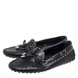 Pre Owned حذاء لوفرز لوي فيتون غلوريا جلد مونوغرامي أسود مقاس 36