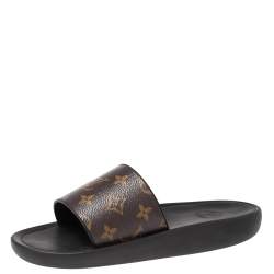 Louis Vuitton Sunbath Gold Flat Mule Sandals Size 40