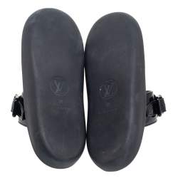 Pre Owned صندل فلات لوي فيتون صنباث مطاط أسود/بني مزين إبزيم  مقاس 38