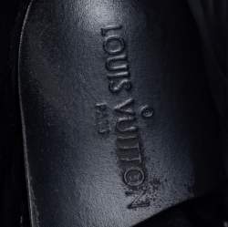 Louis Vuitton Black Leather And Embossed Monogram Suede Millenium Wedge Sneakers Size 39.5