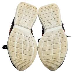 Pre Owned حذاء رياضي لوي فيتون شبك وجلد لامع أسود مزخرف كريستال منخفض من أعلى مقاس 36.5