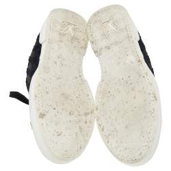 Louis Vuitton Black Monogram Fabric and Suede Slip on Sneakers Size 35