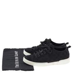 Louis Vuitton Black Monogram Fabric and Suede Slip on Sneakers Size 35
