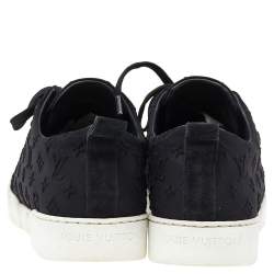 Louis Vuitton Black Monogram Fabric and Suede Slip on Sneakers Size 35