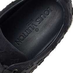 Louis Vuitton Black Monogram Fabric and Suede Slip on Sneakers Size 35
