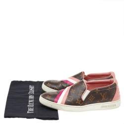 Pre Owned Louis Vuitton Monogram Coated Canvas Slip on Sneakers Size 36.5