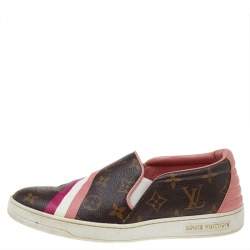 Pre Owned Louis Vuitton Monogram Coated Canvas Slip on Sneakers Size 36.5