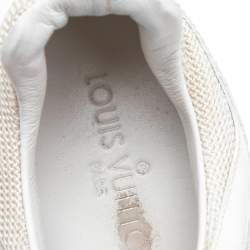 مملوكة مسبقًا Louis Vuitton White Mesh And Leather Run Away Low Top Sneakers Size 40