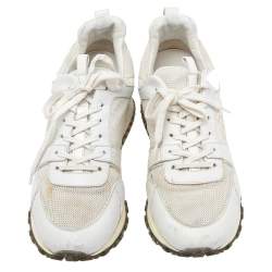 مملوكة مسبقًا Louis Vuitton White Mesh And Leather Run Away Low Top Sneakers Size 40
