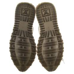 مملوكة مسبقًا Louis Vuitton White Mesh And Leather Run Away Low Top Sneakers Size 40