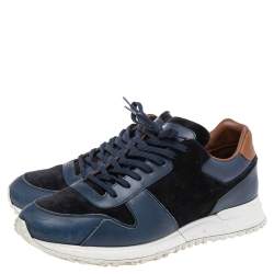 مملوكة مسبقًا Louis Vuitton Blue Suede and Leather Run Away Sneakers Size 40
