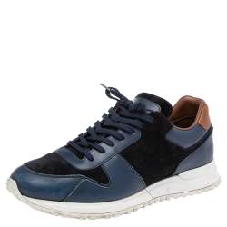 مملوكة مسبقًا Louis Vuitton Blue Suede and Leather Run Away Sneakers Size 40