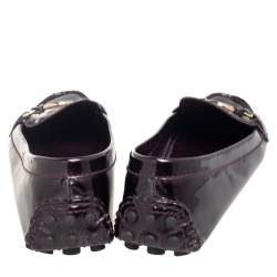 مملوكة مسبقًا Louis Vuitton Burgundy Patent Leather Dauphine Loafers Size 40.5