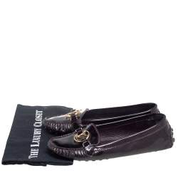 مملوكة مسبقًا Louis Vuitton Burgundy Patent Leather Dauphine Loafers Size 40.5