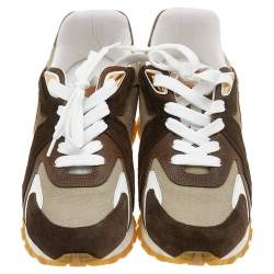 مملوكة مسبقًا Louis Vuitton Multicolor Leather And Suede Run Away Sneakers Size 39