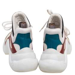 مملوكة مسبقًا حذاء رياضي لوي فيتون أرشلايت شبك وجلد متعدد الألوان عنق منخفض مقاس 38.5  