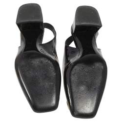 Pre Owned حذاء كعب عالي لوي فيتون مادلين جلد أسود لامع بحزام كاحل مقاس 37.5