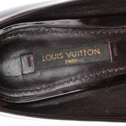 مملوكة مسبقًا حذاء كعب عالي لوي فيتون أوه ريلي! جلد عنابي داكن لامع مقدمة مفتوحة مقاس 35