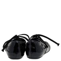 مملوكة مسبقًا Louis Vuitton Black Patent Leather Low Top Sneakers Size 37