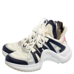 Pre Owned Louis Vuitton Multicolor Mesh And Leather Archlight Low Top Sneakers Size 38.5