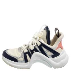 Pre Owned Louis Vuitton Multicolor Mesh And Leather Archlight Low Top Sneakers Size 38.5