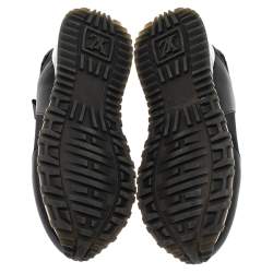 مملوكة مسبقًا Louis Vuitton Black Neoprene And Leather Run Away Slip On Sneakers Size 38