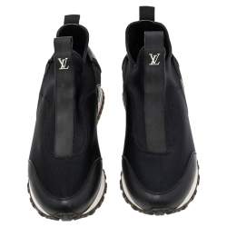 مملوكة مسبقًا Louis Vuitton Black Neoprene And Leather Run Away Slip On Sneakers Size 38