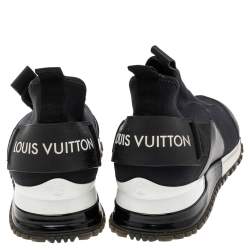 مملوكة مسبقًا Louis Vuitton Black Neoprene And Leather Run Away Slip On Sneakers Size 38