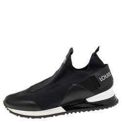 مملوكة مسبقًا Louis Vuitton Black Neoprene And Leather Run Away Slip On Sneakers Size 38