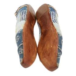 Louis Vuitton Blue Monogram Denim Ballet Flats Size 37