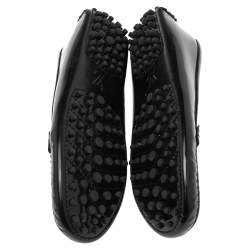 Pre Owned Louis Vuitton Black Patent Leather Logo Embellished Loafer Size 36