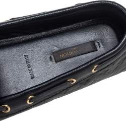 مملوكة مسبقًا Louis Vuitton Black Monogram Leather Gloria Flat Loafers Size 36