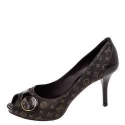 مملوكة مسبقًا Louis Vuitton Monogram Idylle Canvas And Patent Leather Judy Peep Toe Pumps Size 38