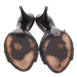 Pre Owned صندل سلايد لوي فيتون جلد لامع وكانفاس مونوغرامي بني مقاس 38